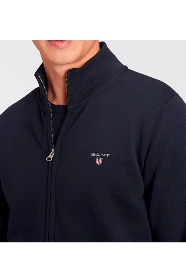 GANT Zip Cardigan Regular Navy