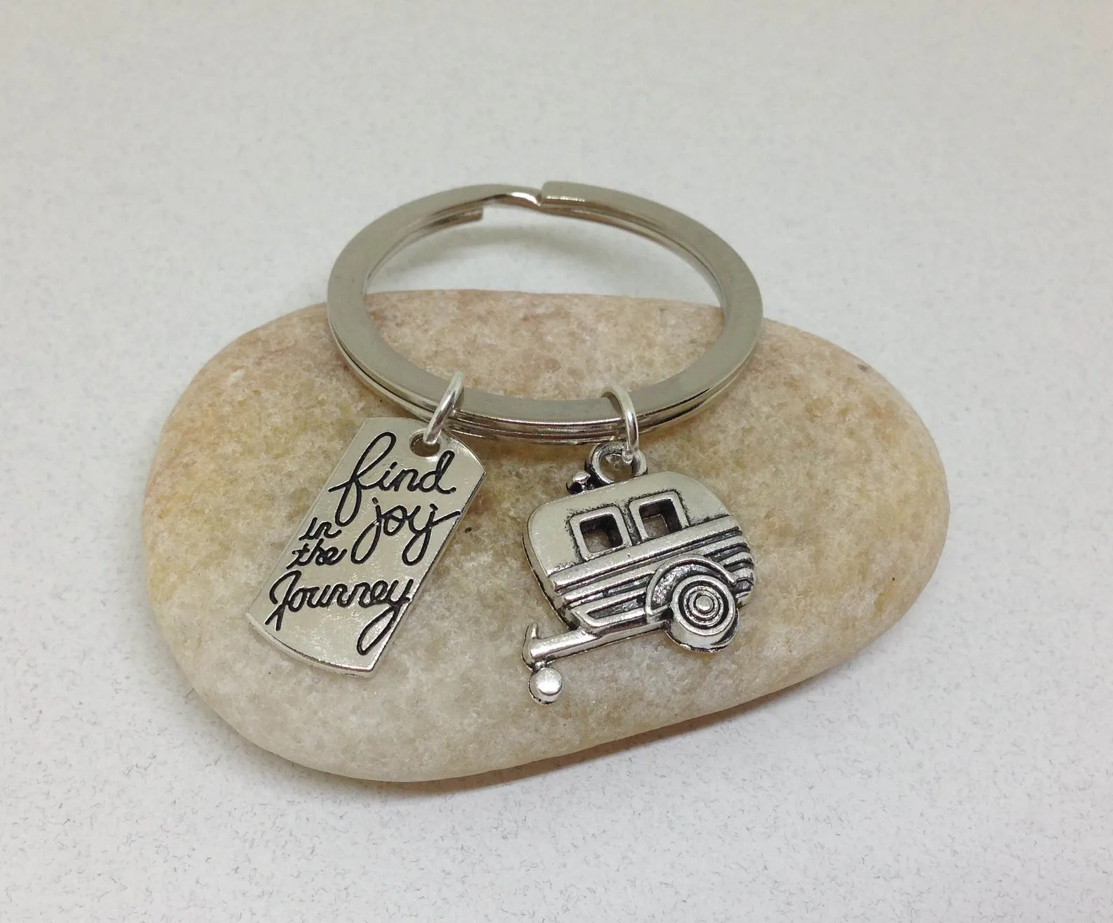 Happy Camper Charm Key Chain, Find Joy Gift