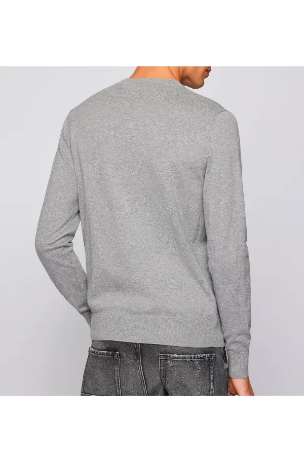 Hugo Boss Patch Cashmere Blend Knit Grey