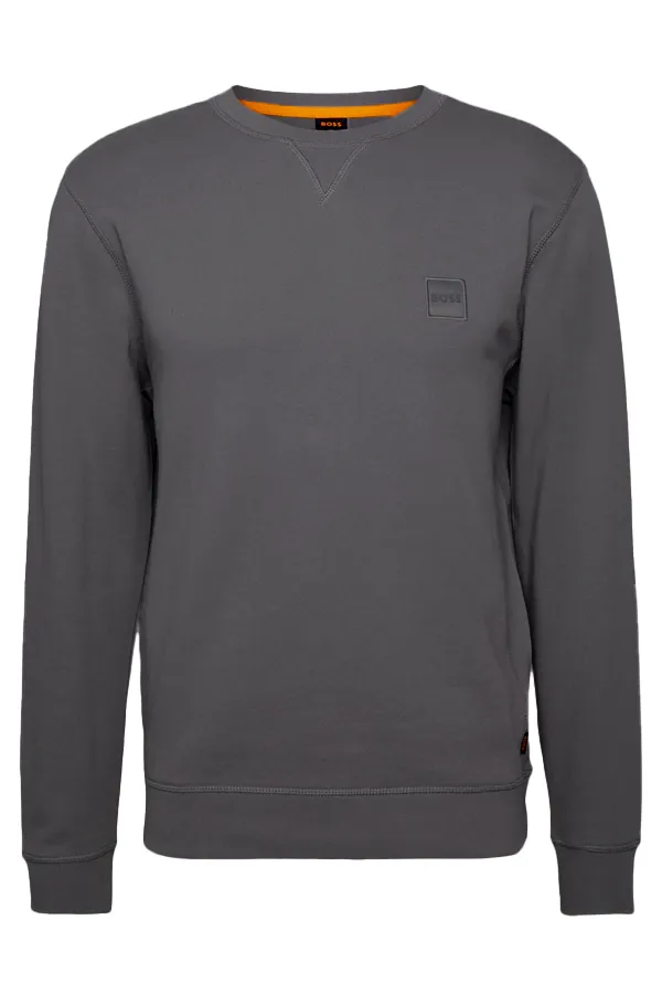 Hugo Boss Westart Patch Logo Sweatshirt Dark Grey