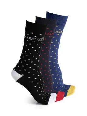 JUMP USA Men Pack Of 3 Assorted Calf-Length Trendy Socks