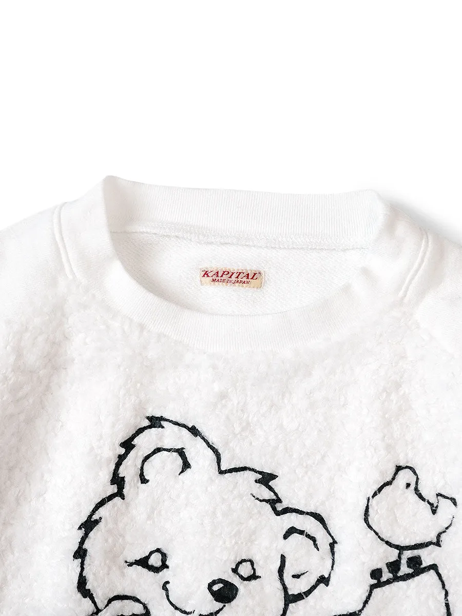 Kapital 30/- Back Fleece x Fur Grizzly Crew Sweater (Dinky Type, Little Bear & Harmony) women