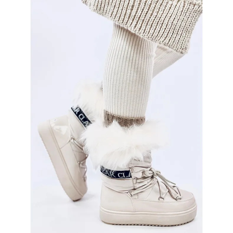 Kendals Beige fur snow boots