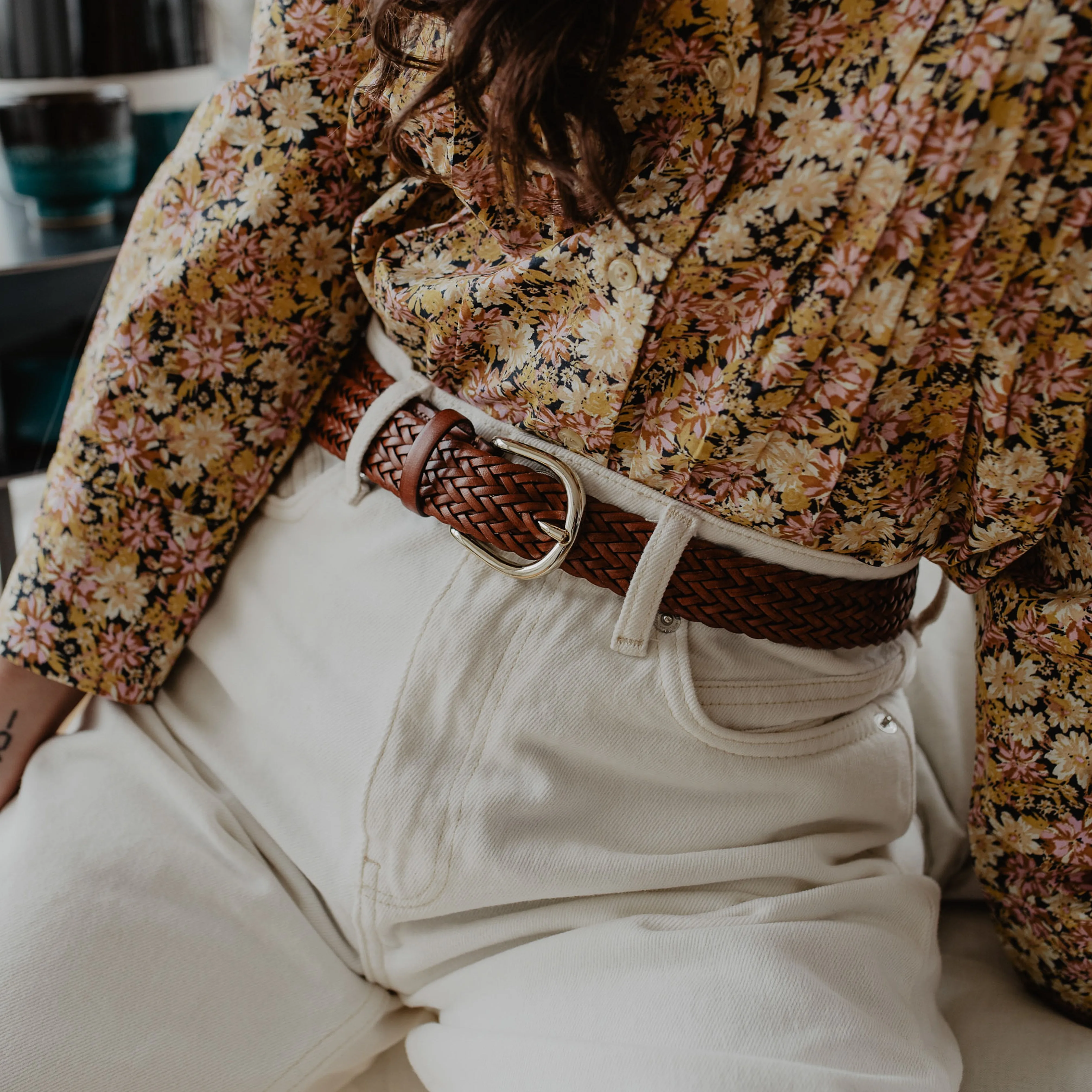 La Ceinture Tressée Cuir Bergame