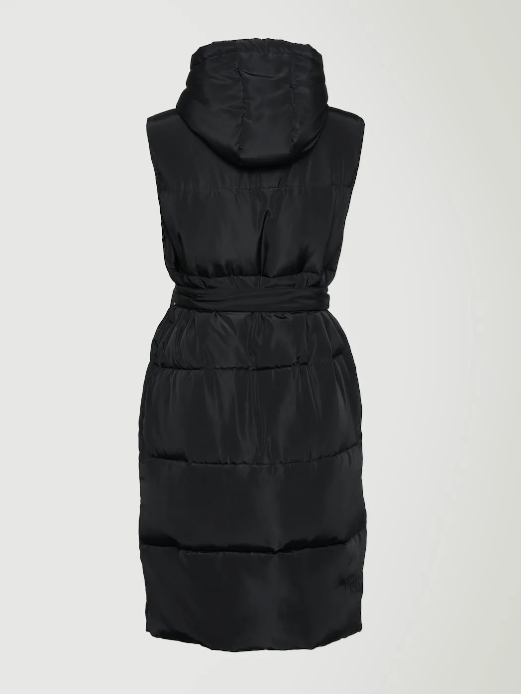 Lara Longline Puffer Vest - Black