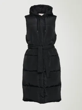 Lara Longline Puffer Vest - Black