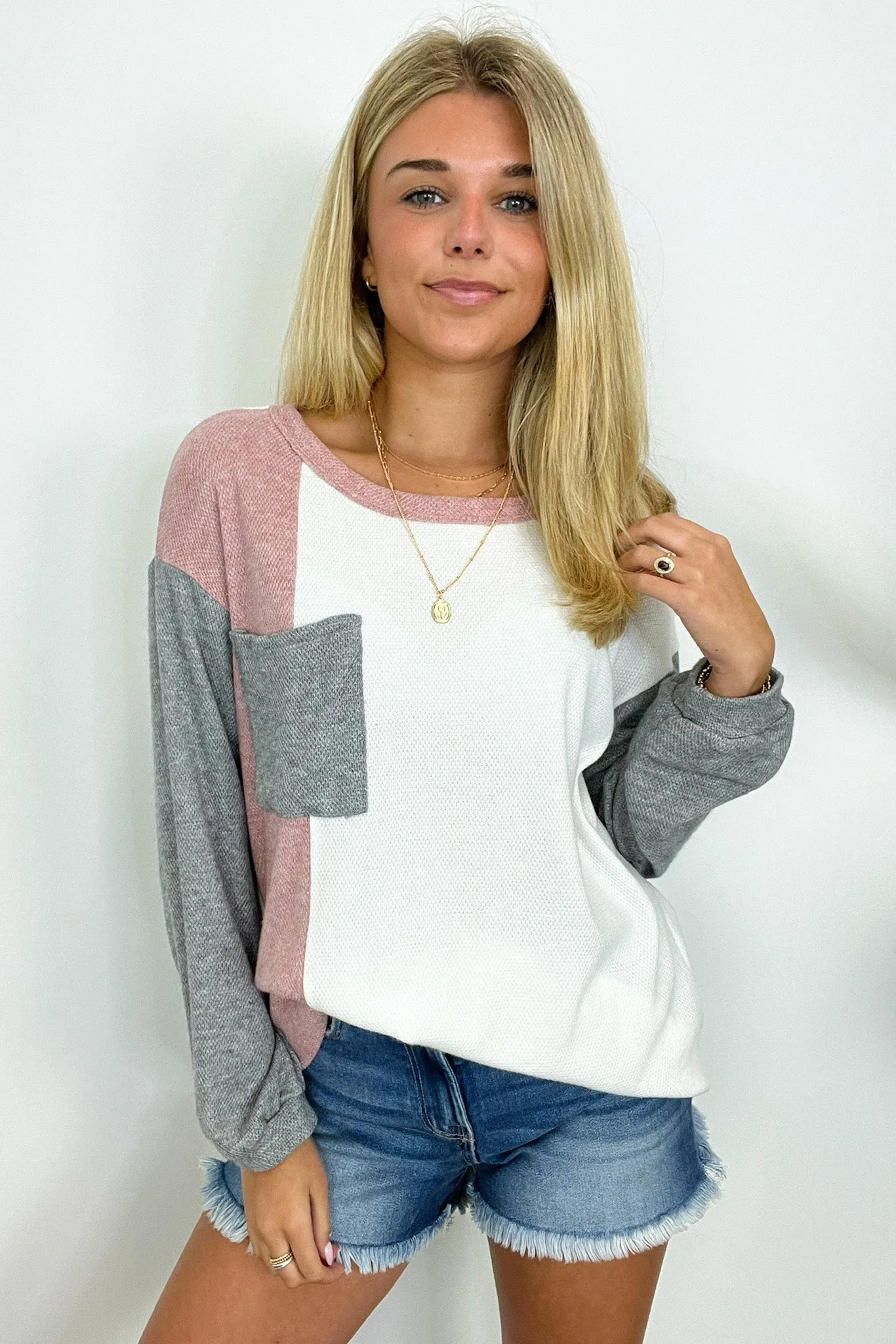 Layton Color Block Pocket Top