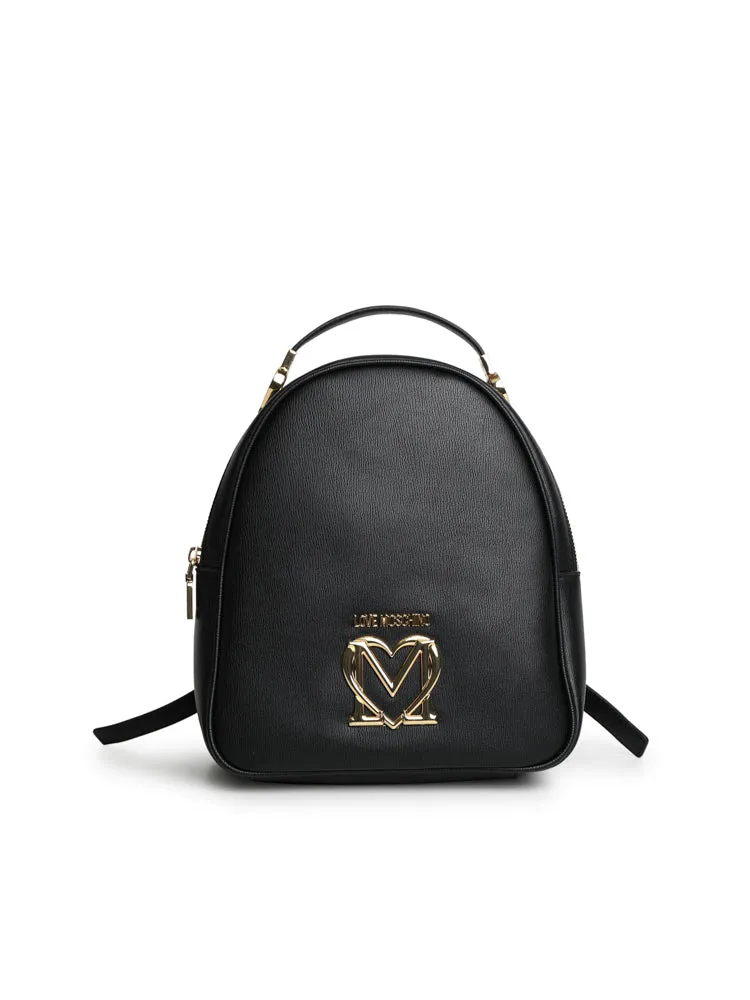 Love Moschino Logo Plaque Zipped Backpack