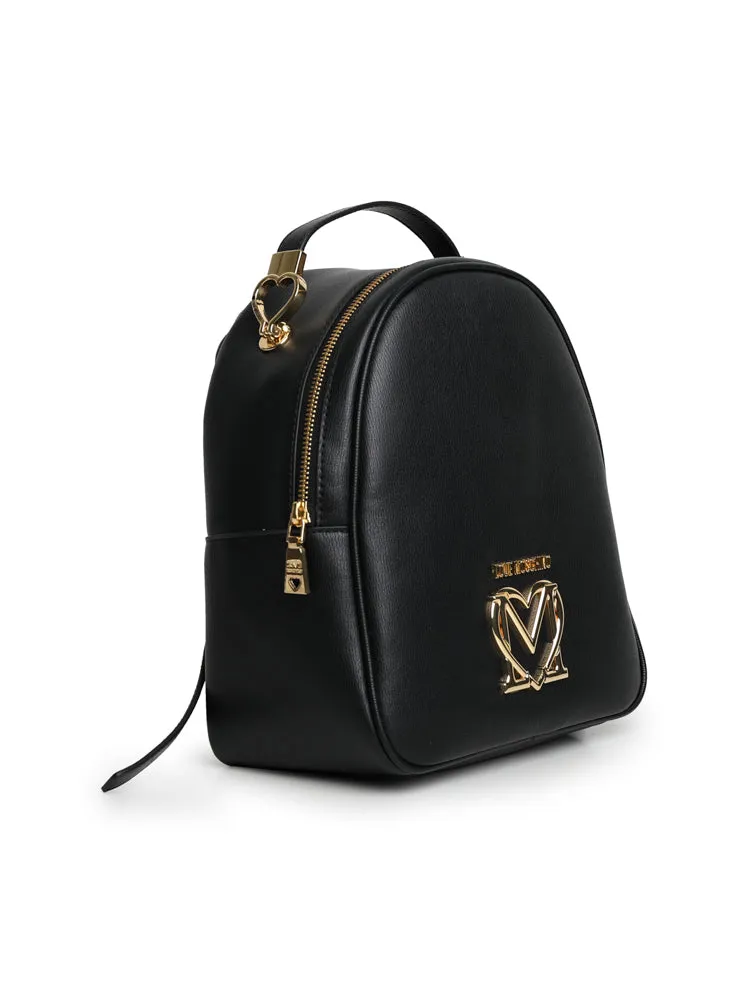 Love Moschino Logo Plaque Zipped Backpack