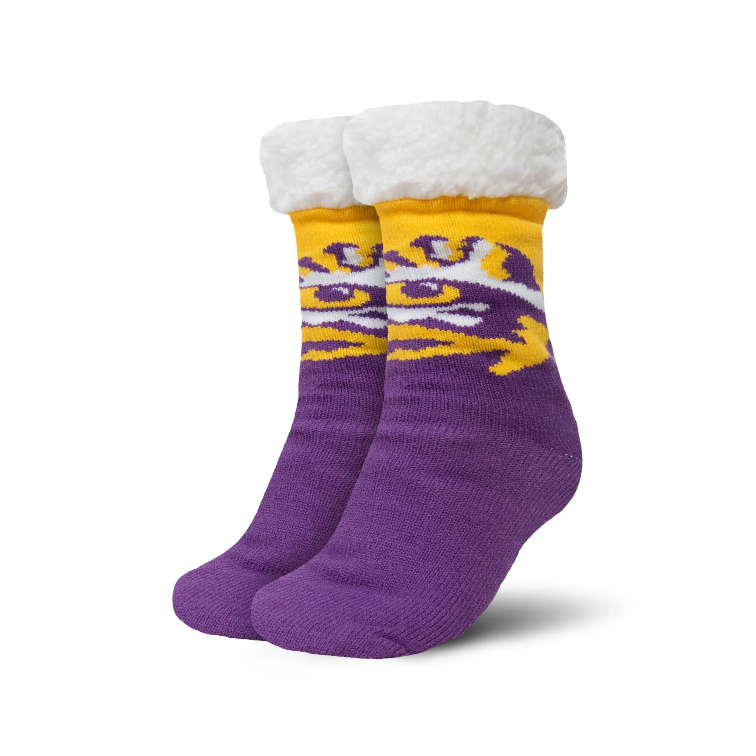 LSU Tigers Colorblock Footy Slipper Socks