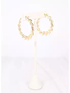 Lyndra Grecian Hoop Earrings - Gold