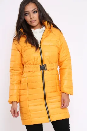 Mustard Longline Puffer Jacket - Alexandra