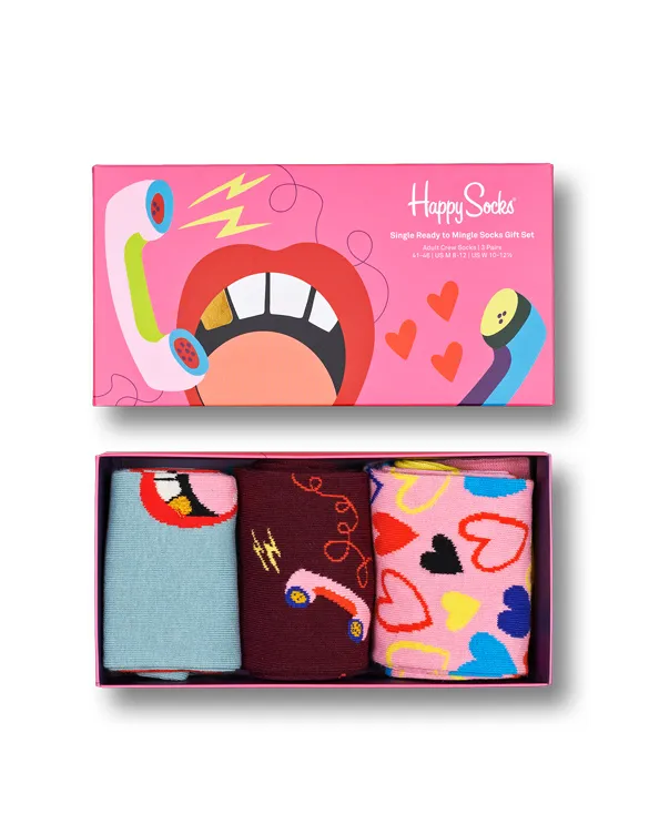 Single Ready To Mingle Socks Gift Set 3-Pack | Happy Socks | WATCH WEAR