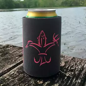 Sportsman Koozie - Grey w/ Neon Pink