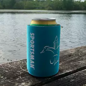 Sportsman Koozie - Light Blue & White