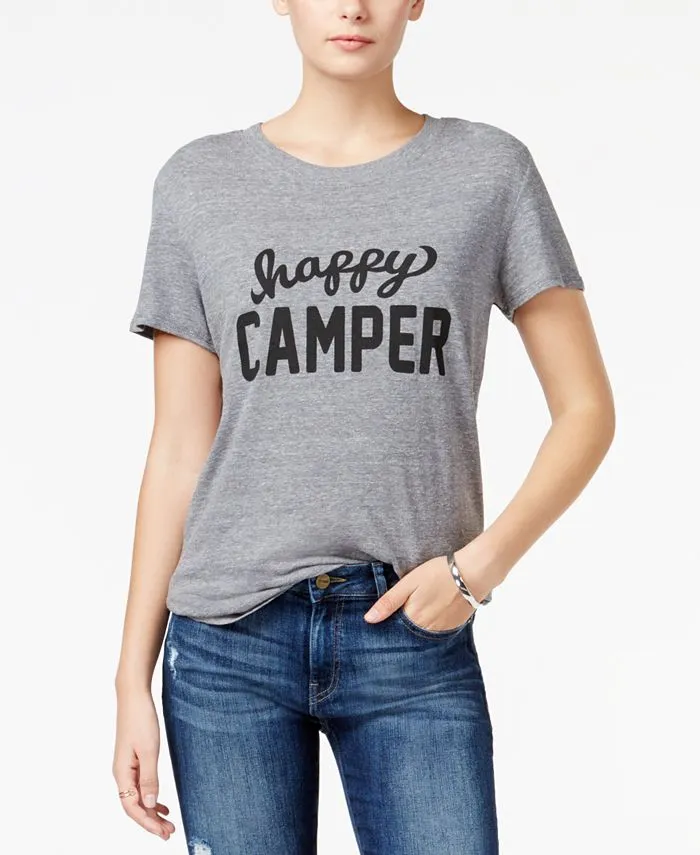 Sub Urban Riot Women's Happy Camper Loose Tee Gray Size Large