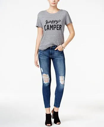 Sub Urban Riot Women's Happy Camper Loose Tee Gray Size Large