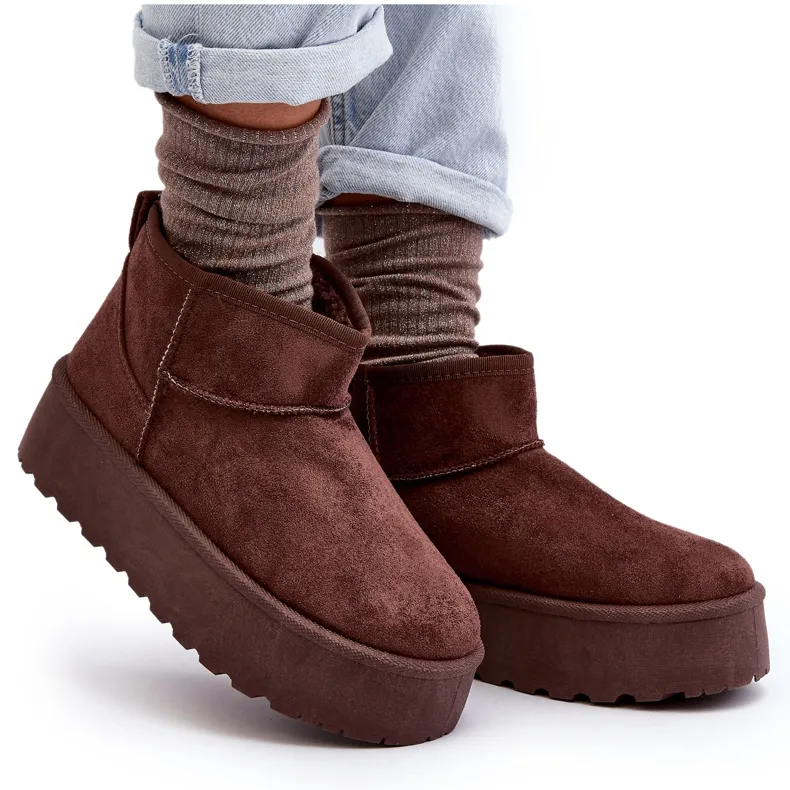 Suede Snow Boots On Corcoran Brown Platform