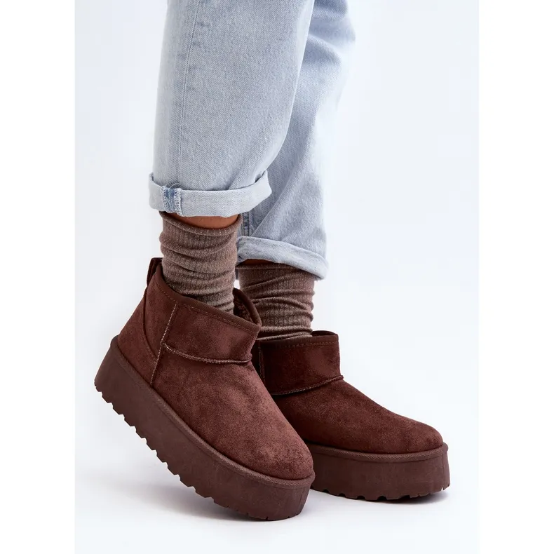 Suede Snow Boots On Corcoran Brown Platform