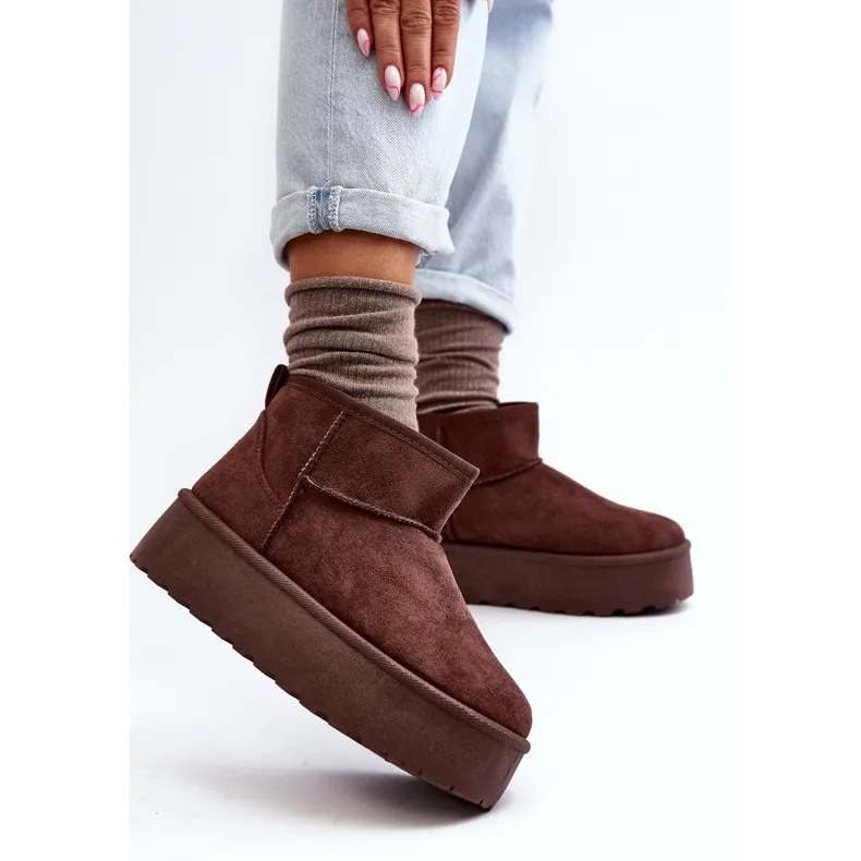 Suede Snow Boots On Corcoran Brown Platform