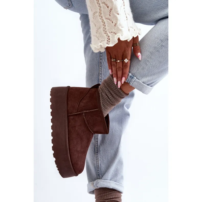 Suede Snow Boots On Corcoran Brown Platform