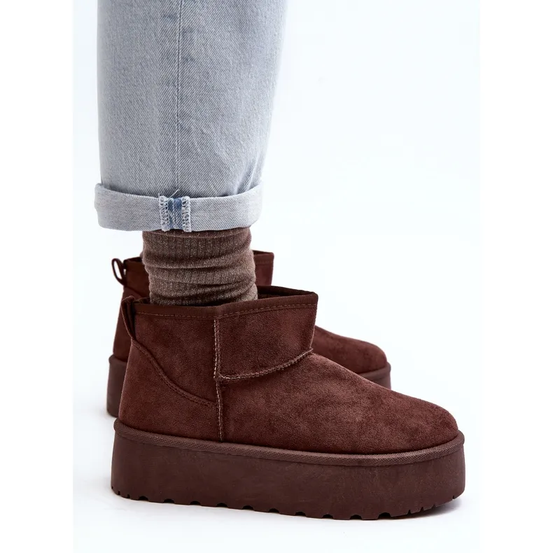 Suede Snow Boots On Corcoran Brown Platform