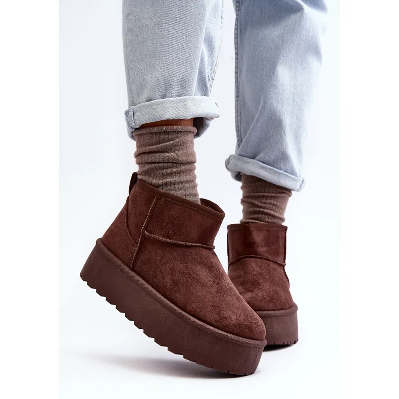 Suede Snow Boots On Corcoran Brown Platform