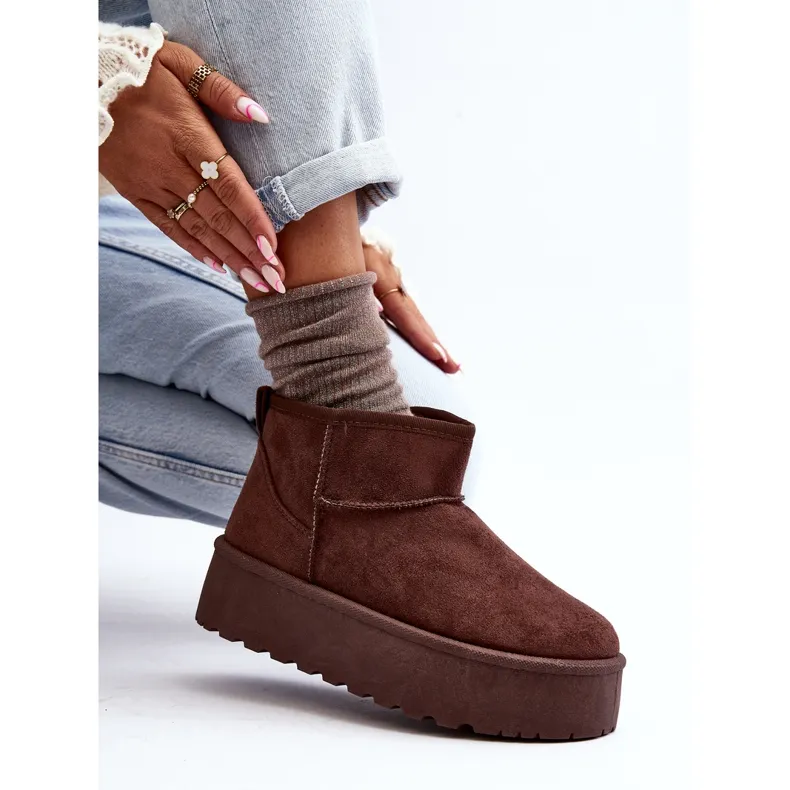 Suede Snow Boots On Corcoran Brown Platform