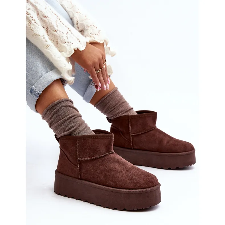 Suede Snow Boots On Corcoran Brown Platform