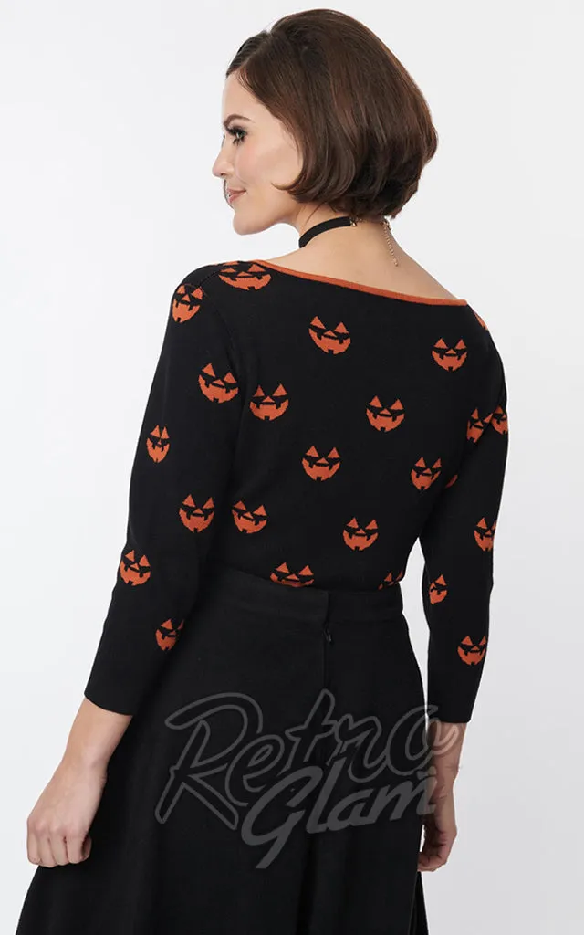 Unique Vintage Pumpkin Crop Cardigan