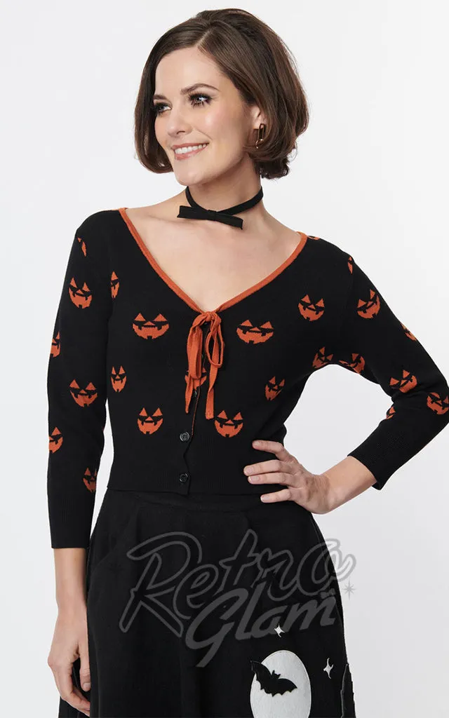 Unique Vintage Pumpkin Crop Cardigan