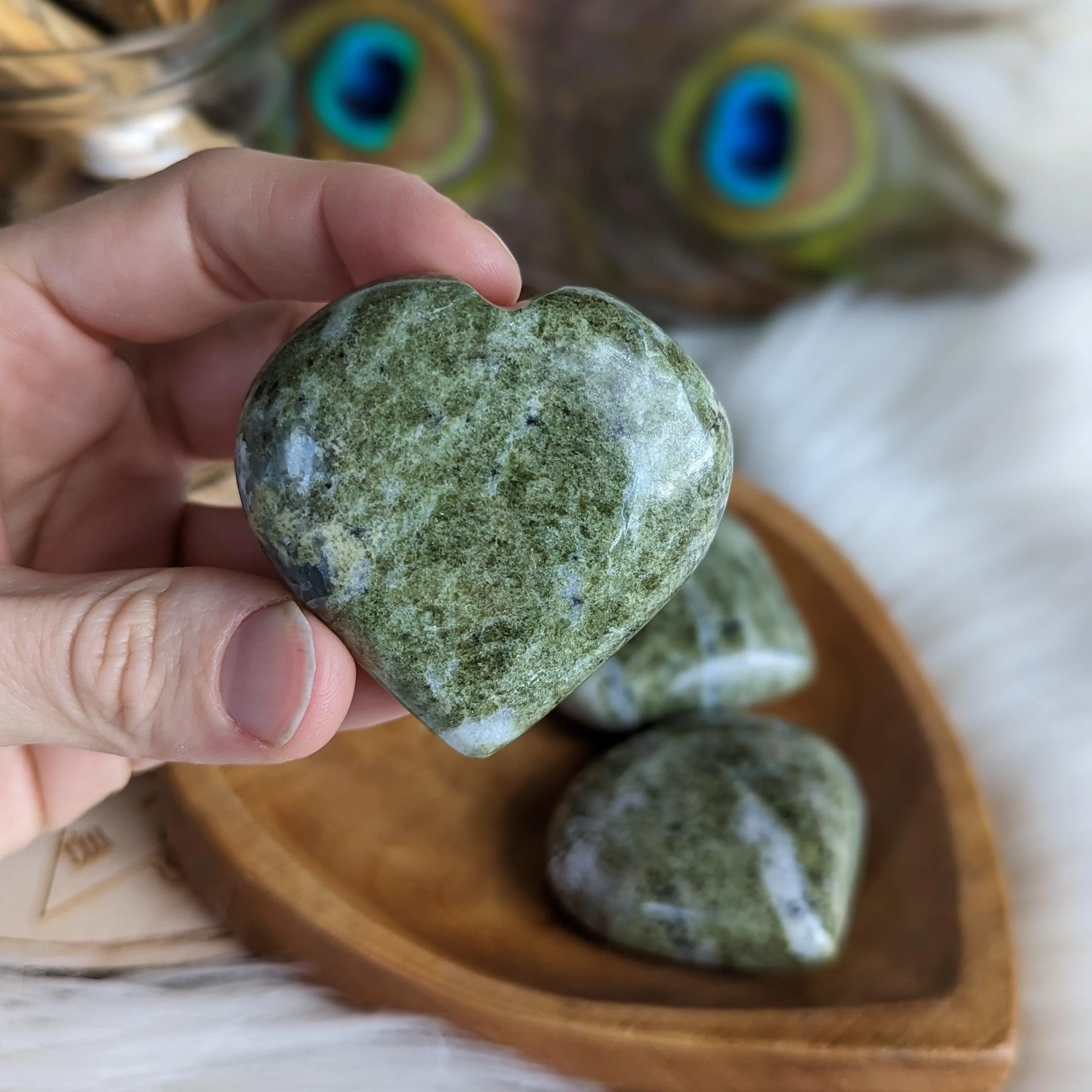 Vesuvianite Heart Carving ~ Balance Your Energy Body