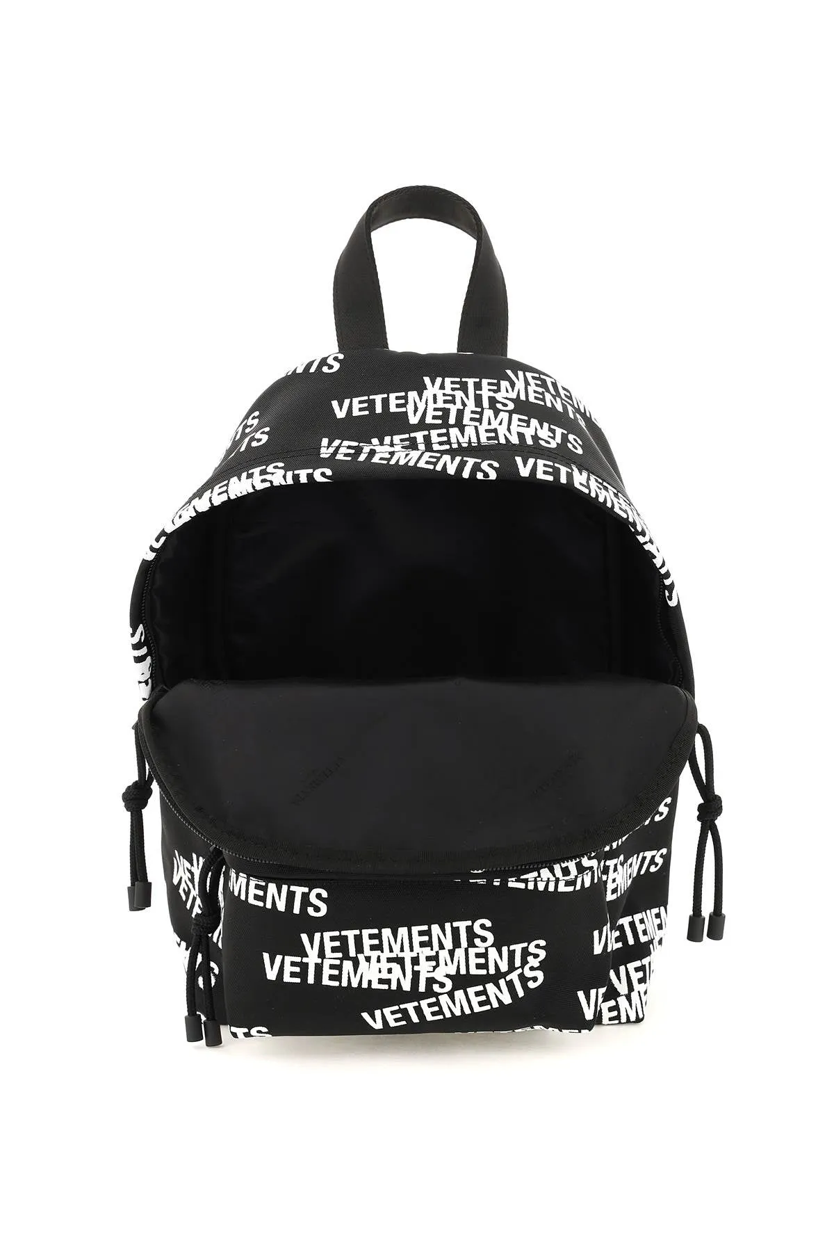 Vetements Allover Logo Printed Zipped Backpack