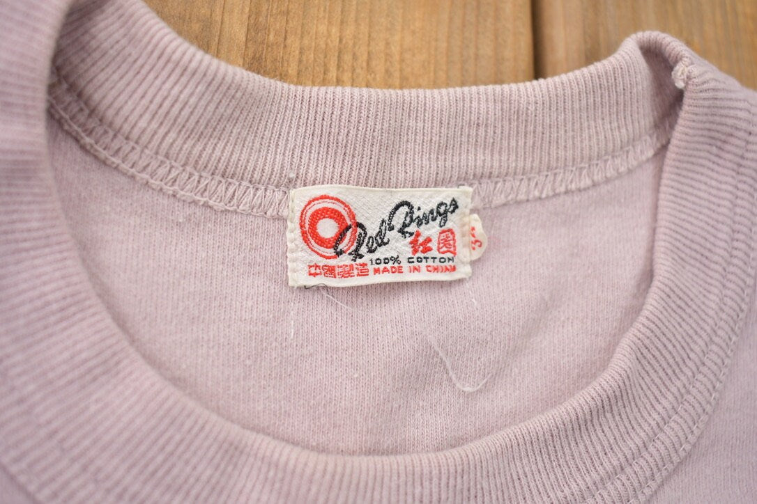 Vintage 1970s Blank Red Rings Short Sleeve Crewneck Sweatshirt / True Vintage / Faded Sweater / Streetwear / True Vintage / 1970