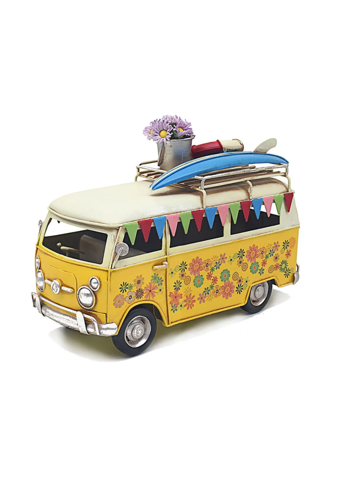 Vintage Camper Van Floral - Yellow