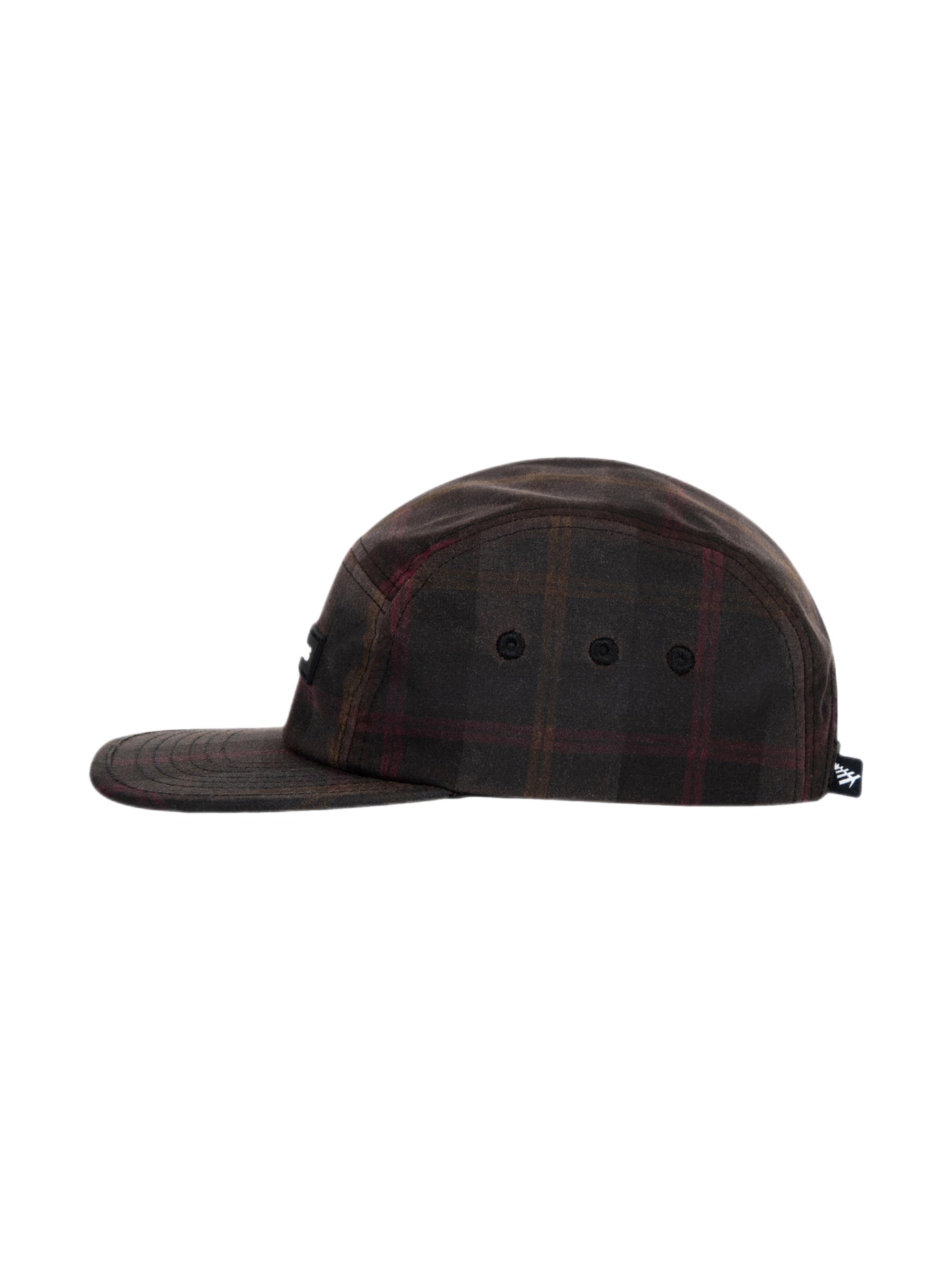 Wax Cotton Plaid 5-Panel Camper 190038