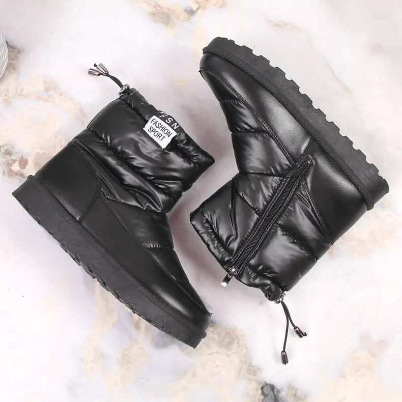 Women's metallic black snow boots Potocki