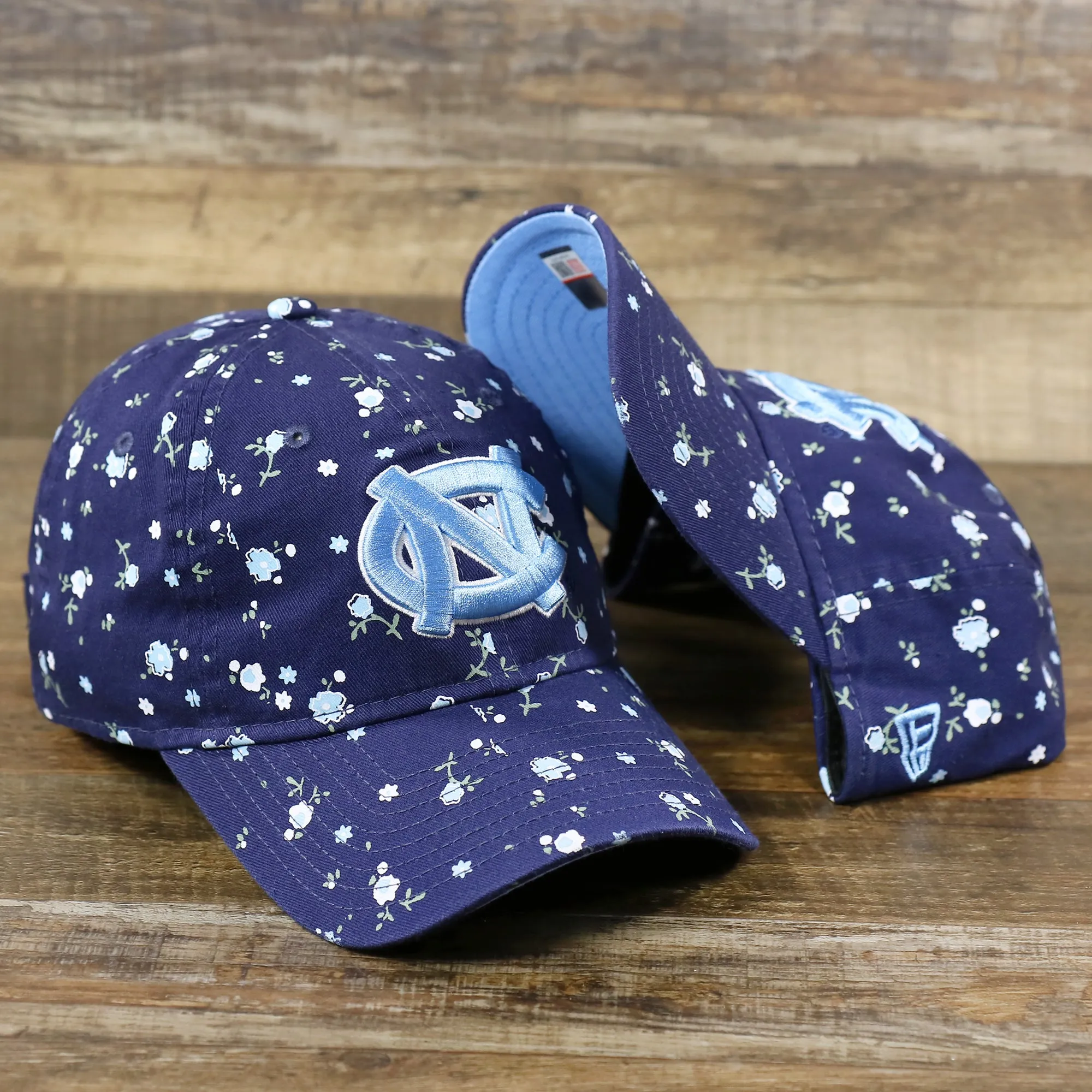 Women’s North Carolina Tar Heels All Over Micro Floral Print 9Twenty Dad hat | Navy Blue 9Twenty Hat