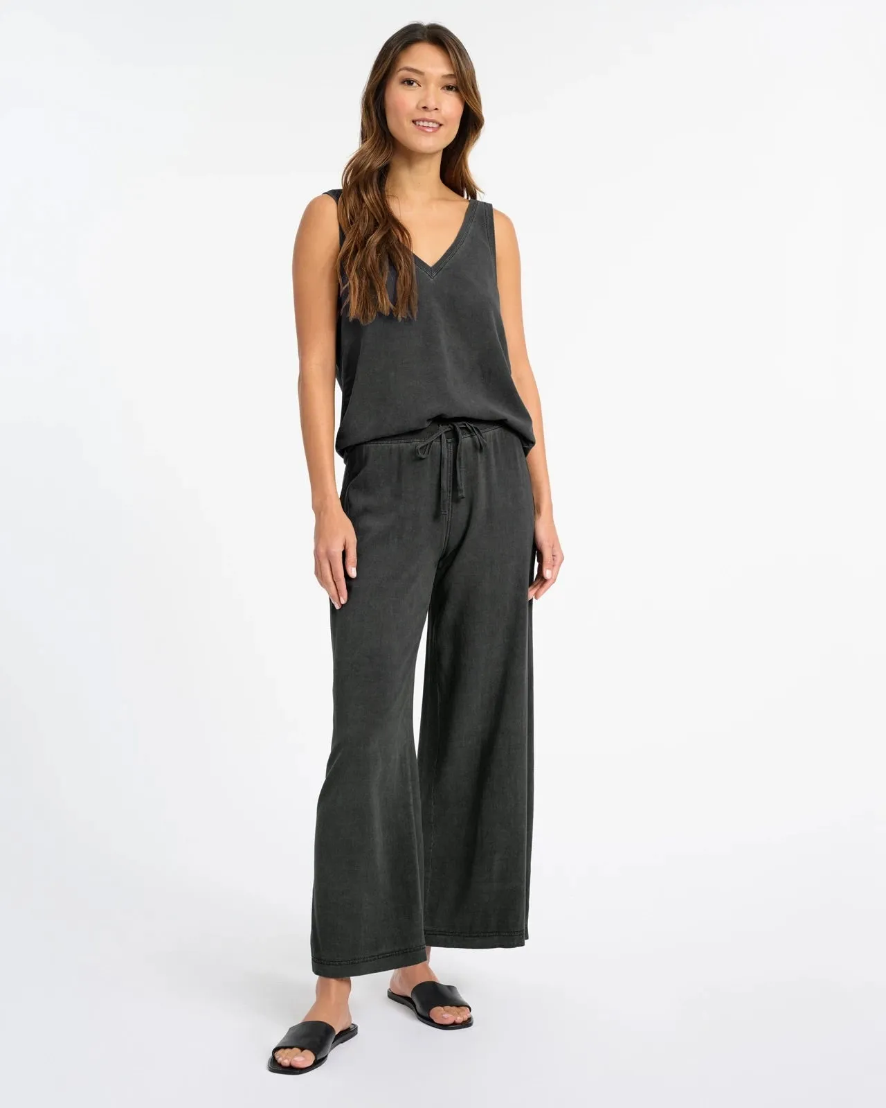 Zinnia Wide Leg Pant- Lead